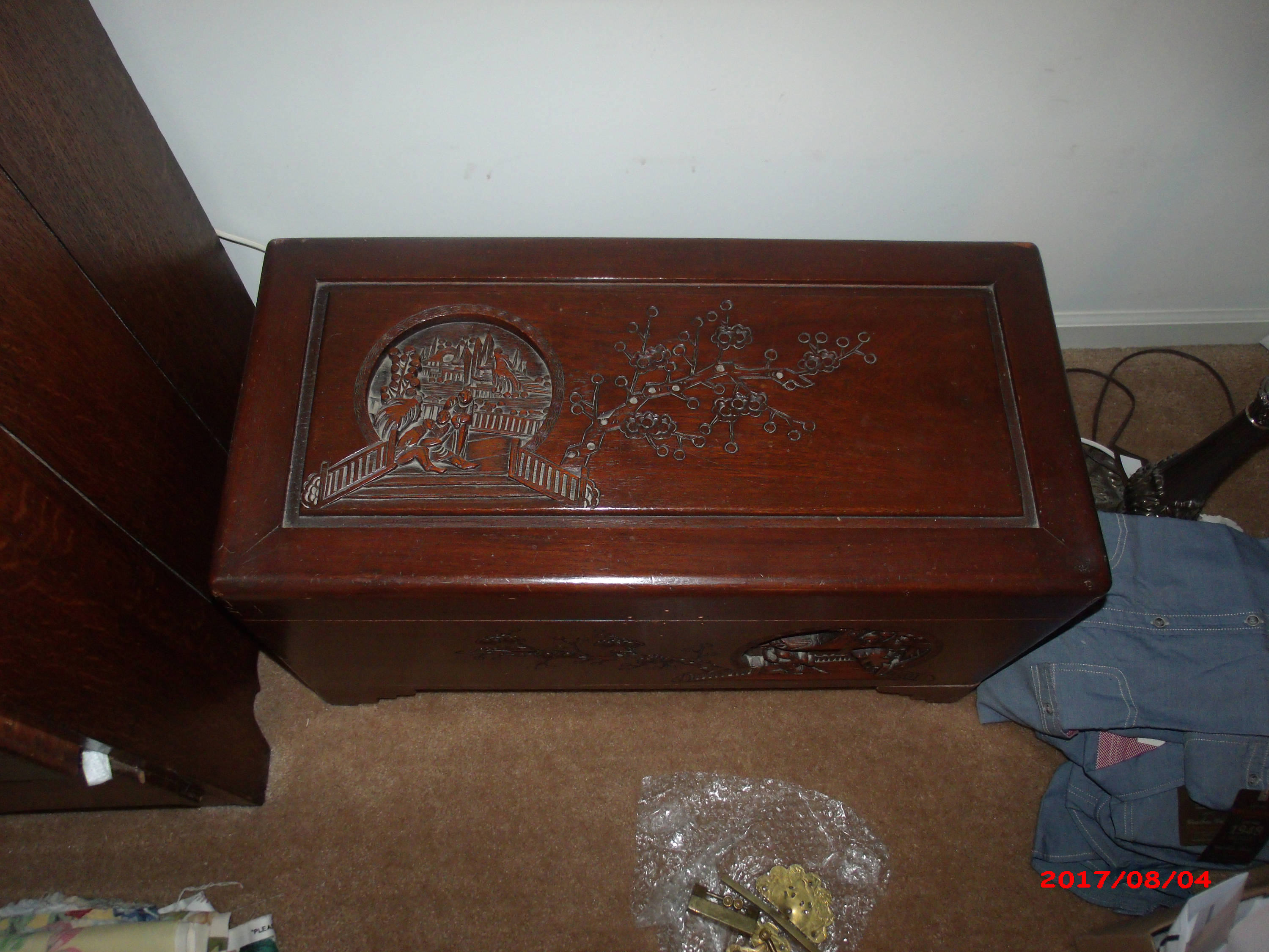 Chinese cedar chest Antique mid century Great for Etsy