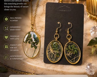 Emerald Botanical Jewelry Set