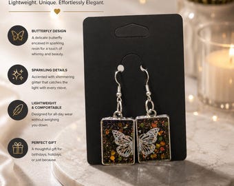 White Butterfly Earrings