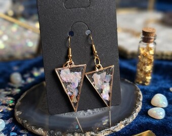 Pink Ethereal Opulence Triangle Earrings