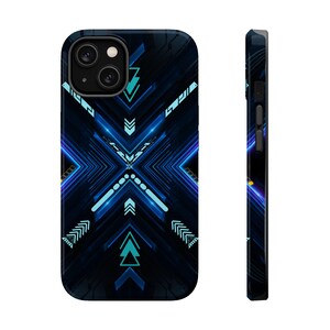 Neonfarbene Handyhülle mit geometrischem X-Muster | Magnetische, stoßfeste Hülle