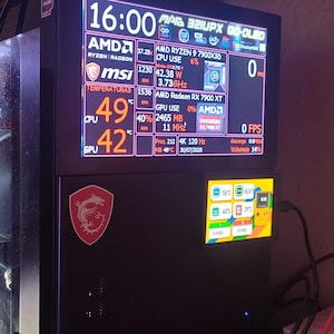 AIDA64 Sensor Panel Template 1280x800 - Clean Red MSI & AMD | PC Hardware Monitor Skin for Jonsbo D31