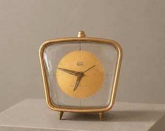UMF Ruhla "Loto Pronosport" Asymmetric Alarm Clock – c. 1950s–1960s