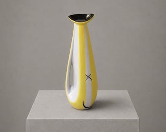 Iris Cluj Anthropomorphic Yellow Porcelain Vase – c. 1960s–1970s