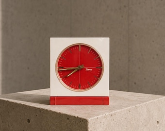 Insa Space-Age Mechanical Square Desk Clock – c. 1970–1979