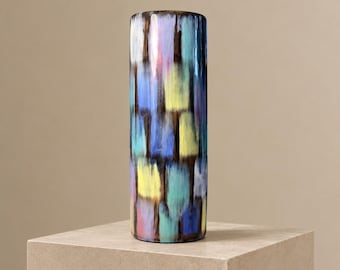 Attributed Jasba Keramik Cylindrical Ceramic Vase – West Germany, c. 1960s–1970s