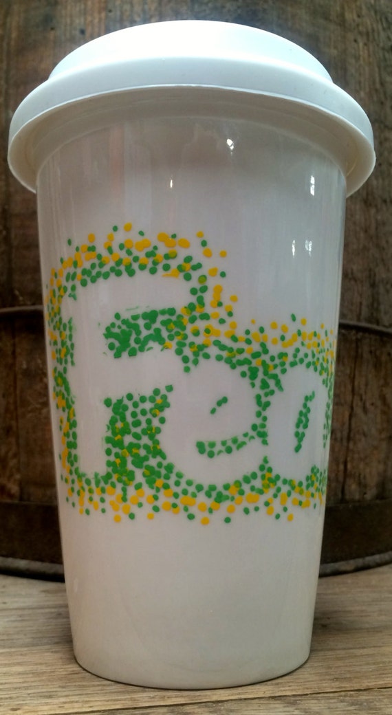 Double Insulated Ceramic Coffee Tumbler Coffee Mug Travel Etsy