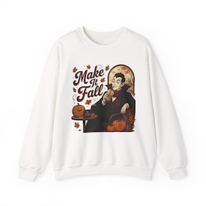 Sudadera Vampiro Disfrutando de Calabaza Especiada / Diseño Hazlo Otoño