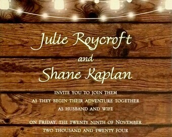 The Julie, Personalized Wedding Invitations and Envelopes, Rustic Wedding Invitations, Barn Wedding, Country Wedding, Lace and Twine
