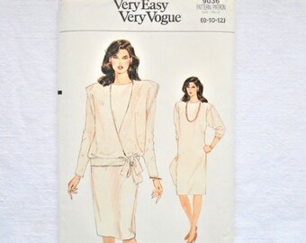 Vintage Very Easy Vogue 9036 Pattern Misses' Dress Size 8 10 12