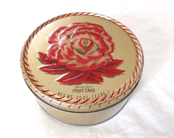 Vintage Shirley Jean Fruit Cake Tin Old Tin With Rose The Capital Cake Company