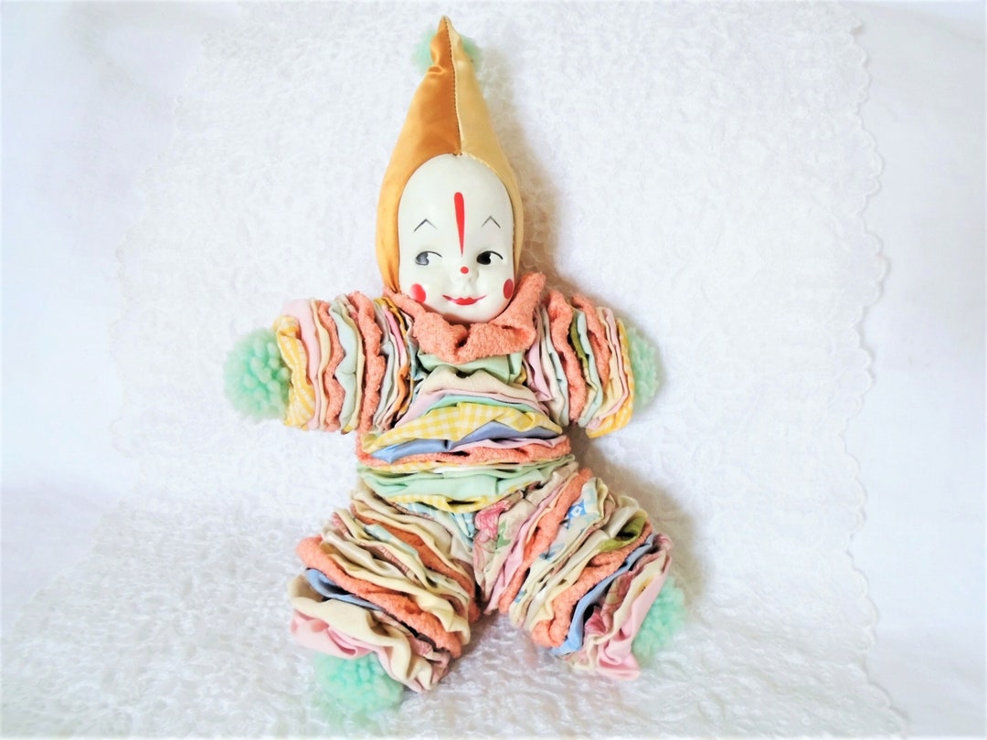Vintage Yo Yo Clown Doll Pastel Colors Yoyo Doll Etsy