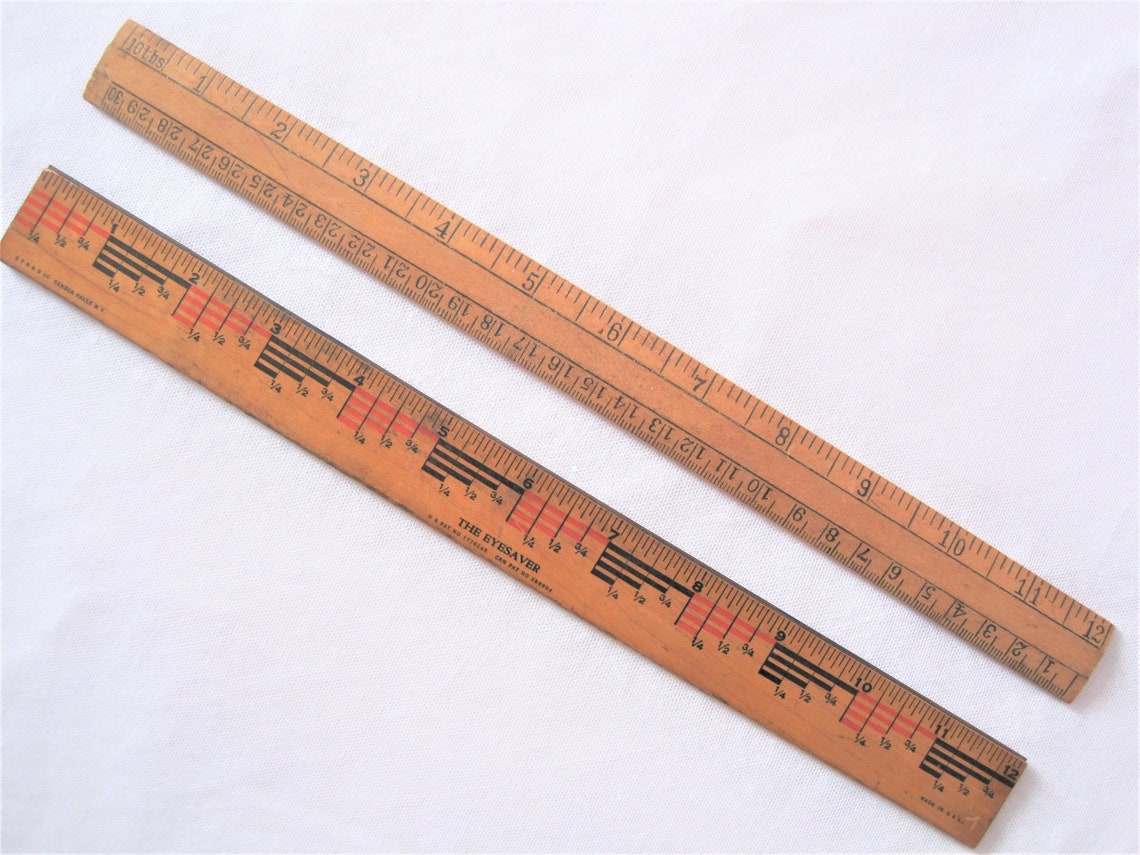 Vintage Wooden Ruler 2 Wooden Rulers Japan and USA Etsy