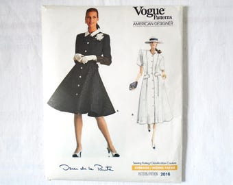 Vintage Vogue American Designer Dress Pattern 2016 Oscar De La Renta Size 6 8 10