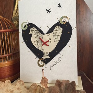Chicken on Heart Greetings Card