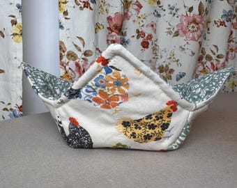 Bowl Cozy - Chickens and Blue Bowl Cozie