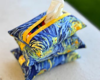 Travel Tissue Cover, Travel Size Tissue Cover, Pocket Tissue Pouch, Purse Tissue Holder,option to  ADD Tissue Can be Included