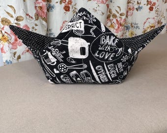 Bowl Cozy - Black and White Kitchen and polka Dots