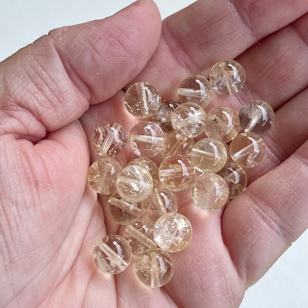 Citrine Beads, Crystal Beads, 8mm,  Beads in a Bag, for 8 inch Bracelet, Citrine, Not Heat Treates, Natural Citrine Crystal Beads