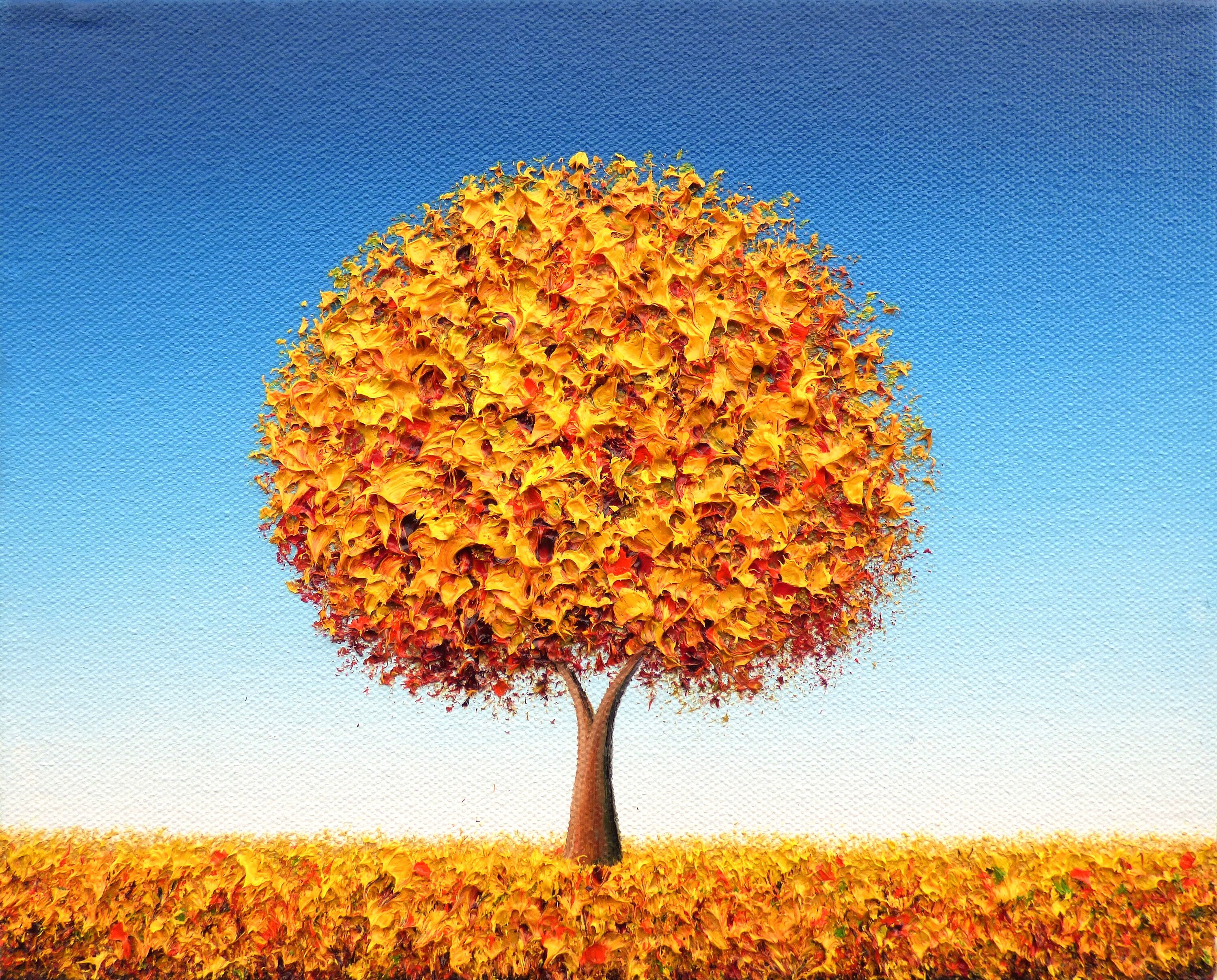 Yellow Tree Print Contemporary Wall Art Gold Tree Art Print Etsy