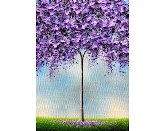 Lavender Tree Giclée Print: Signed Floral Landscape Art (5x7)