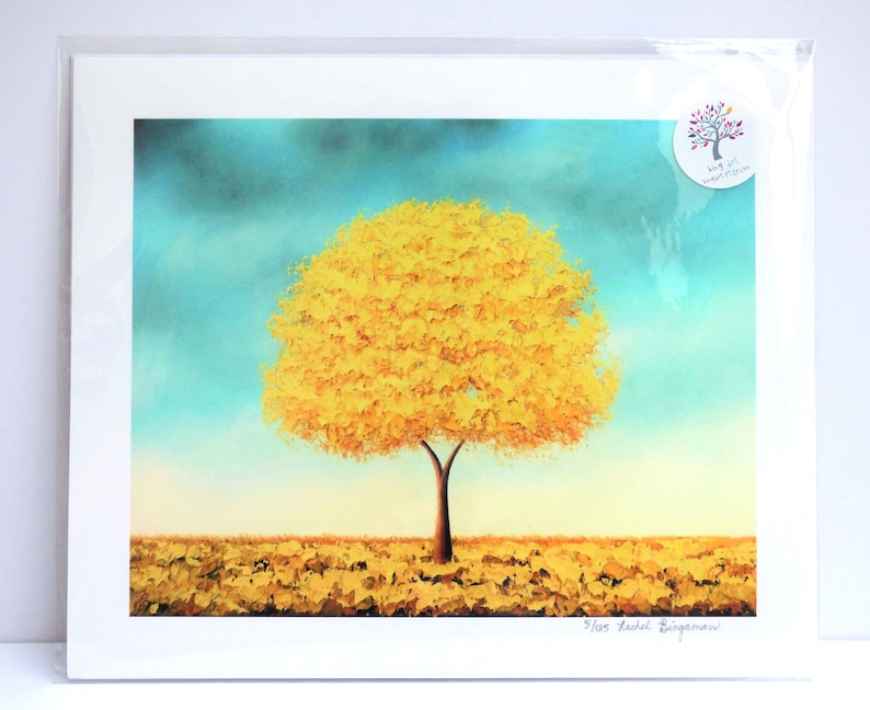 Golden Tree Art Print of Yellow Tree Oil Painting LIMITED Etsy