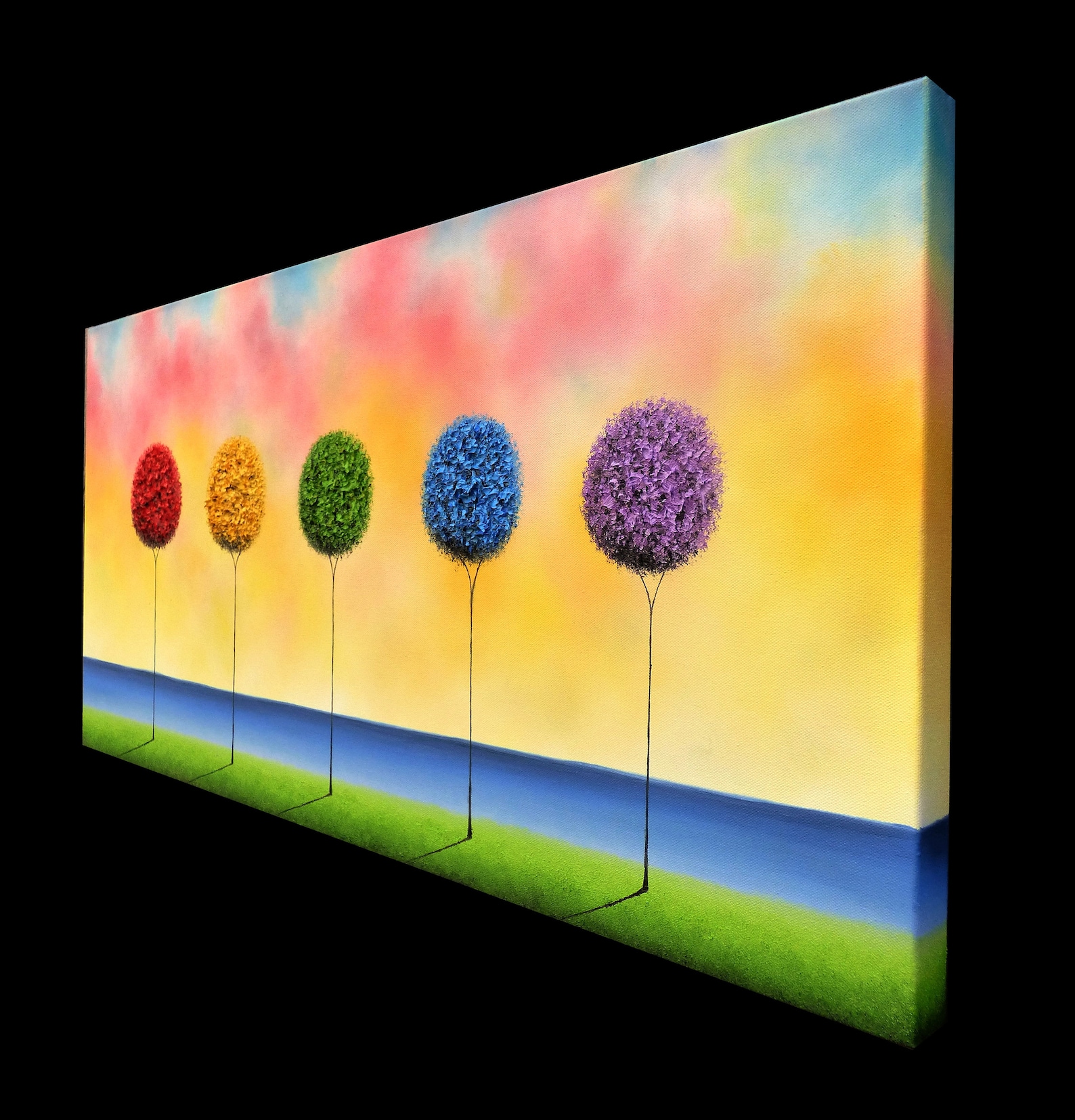 Modern Abstract Beach Landscape Painting ORIGINAL Oil Etsy