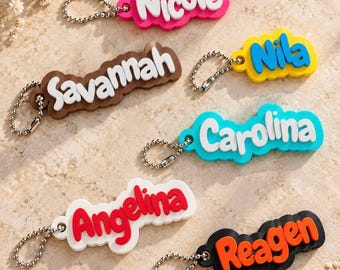 Personalisierter Namens-Schlüsselanhänger, individueller Rucksackanhänger, Geschenke für Cheerleader, Geschenke für Klassenkameraden, Gastgeschenke für Geburtstagsfeiern, Farben wählbar