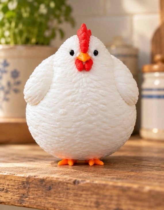 Mini Chicken Figurine – Cute White Hen