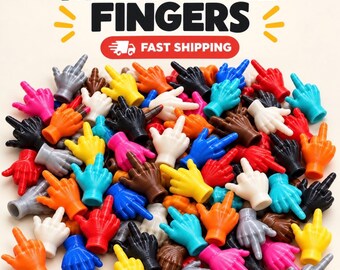 Mini Middle Finger Hand Figurines – Funny Desk Decor & Gag Gifts - Funny Plastic F-U Hands in Bold Colors or Mix Pack