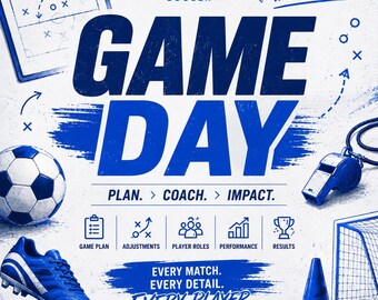 Soccer Coaching Game Plan Sheet | Match Notes & Strategy Template (PDF Download)