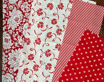 Bonnie and Camille Red Scraps from Smitten, Hello Darling, Quilting & Crafting Cotton