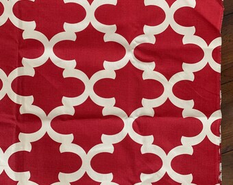 1 yard+6 inches Ogee in Dark Red, Outdoor Home Dec Fabric