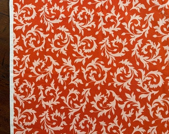 Heather Bailey Bijoux, Swirlybuds Orange, 17x33 inch scrap, quilting and crafting fabric