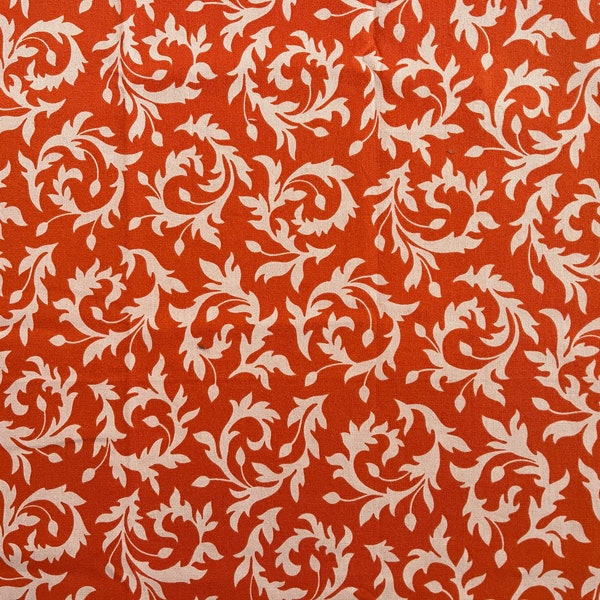 Heather Bailey Bijoux, Swirlybuds Orange, 17x33 inch scrap, quilting and crafting fabric