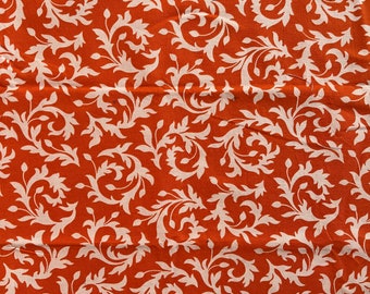 Heather Bailey Bijoux, Swirlybuds Orange, 17x42 inch scrap, quilting and crafting fabric