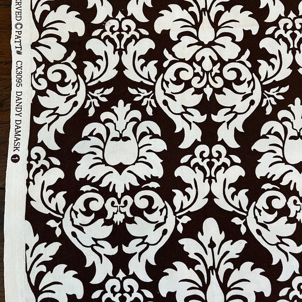 Dandy Damask brown, 1 yard,  Michael Miller, Quilting Crafting fabric