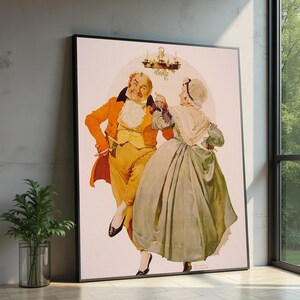 ノーマン・ロックウェルのヴィンテージダンスシーンキャンバス、クラシックアメリカンイラストレーションウォールアート、大型キャンバスウォールアート、特大のステートメントピース