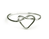 Sterling silver heart knot ring