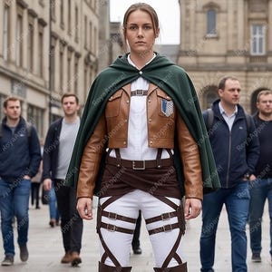 AOT Cosplay Suit Survey Corps Leather Jacket Outfit Anime Costume