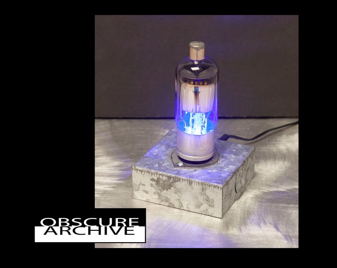 Custom Vacuum Tube Lamp Blue Glowing Power Tube Retro Etsy
