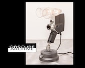 MOVIE CAMERA LAMP 4 - 1977 Polaroid Polavision Camera With Twi-Light Unit - Original Steampunk Table Lamp from Obscure Archive