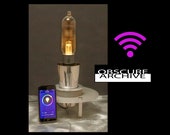 Custom Vacuum Tube Lamp Featuring WiFi Controlled LED Lighting - TALL 17 quot - MCM Space Age Design - Industrial Lava Lamp - Steampunk Lamp