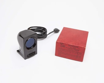 Cool Vintage Light - A. S. ALOE Co. - Scopelite -  Small Medical Microscope Spotlight with Bakelite Housing - in original box.