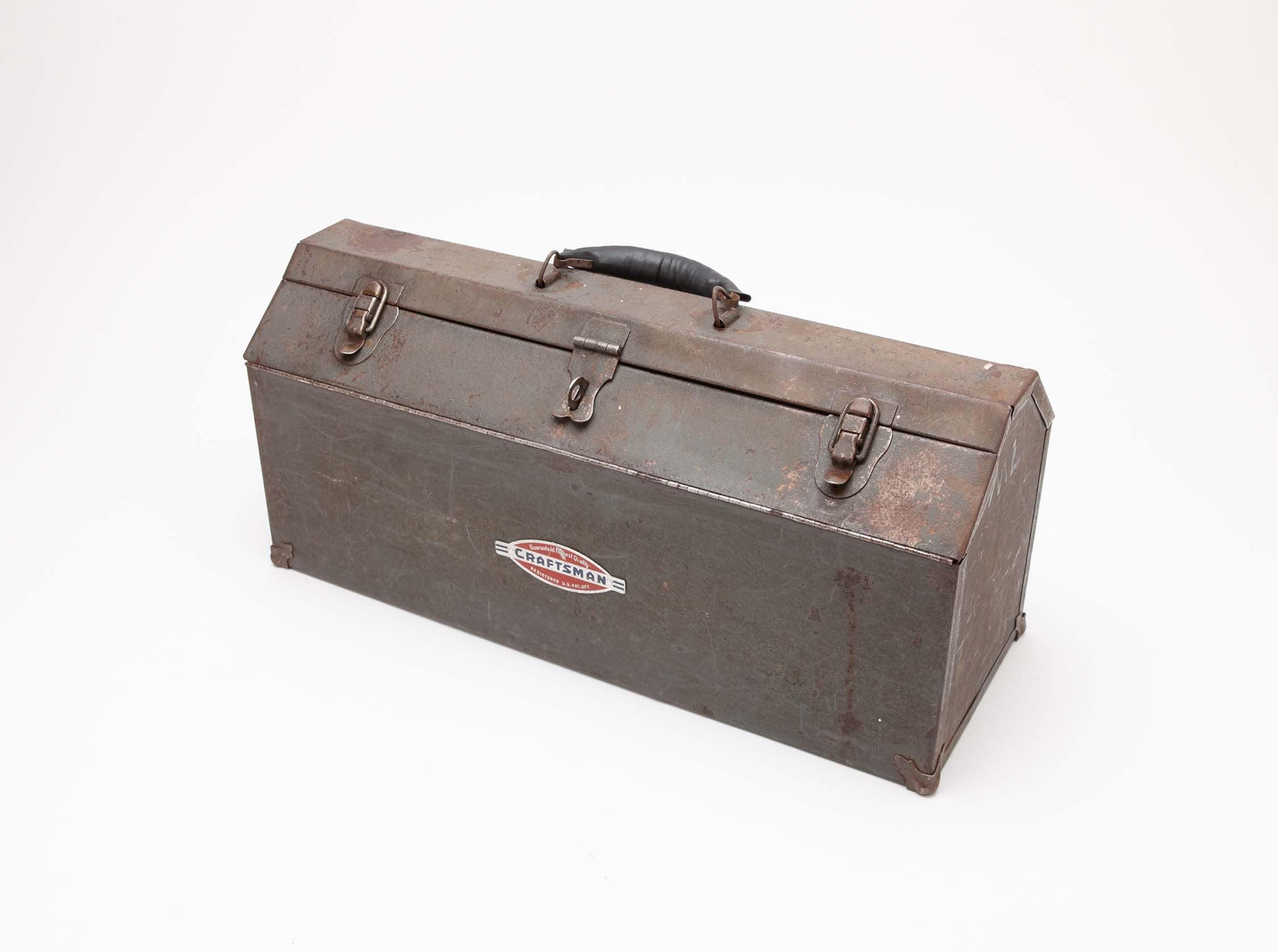 Vintage CRAFTSMAN Tool Box Early Logo 1940 s Heavy All Steel