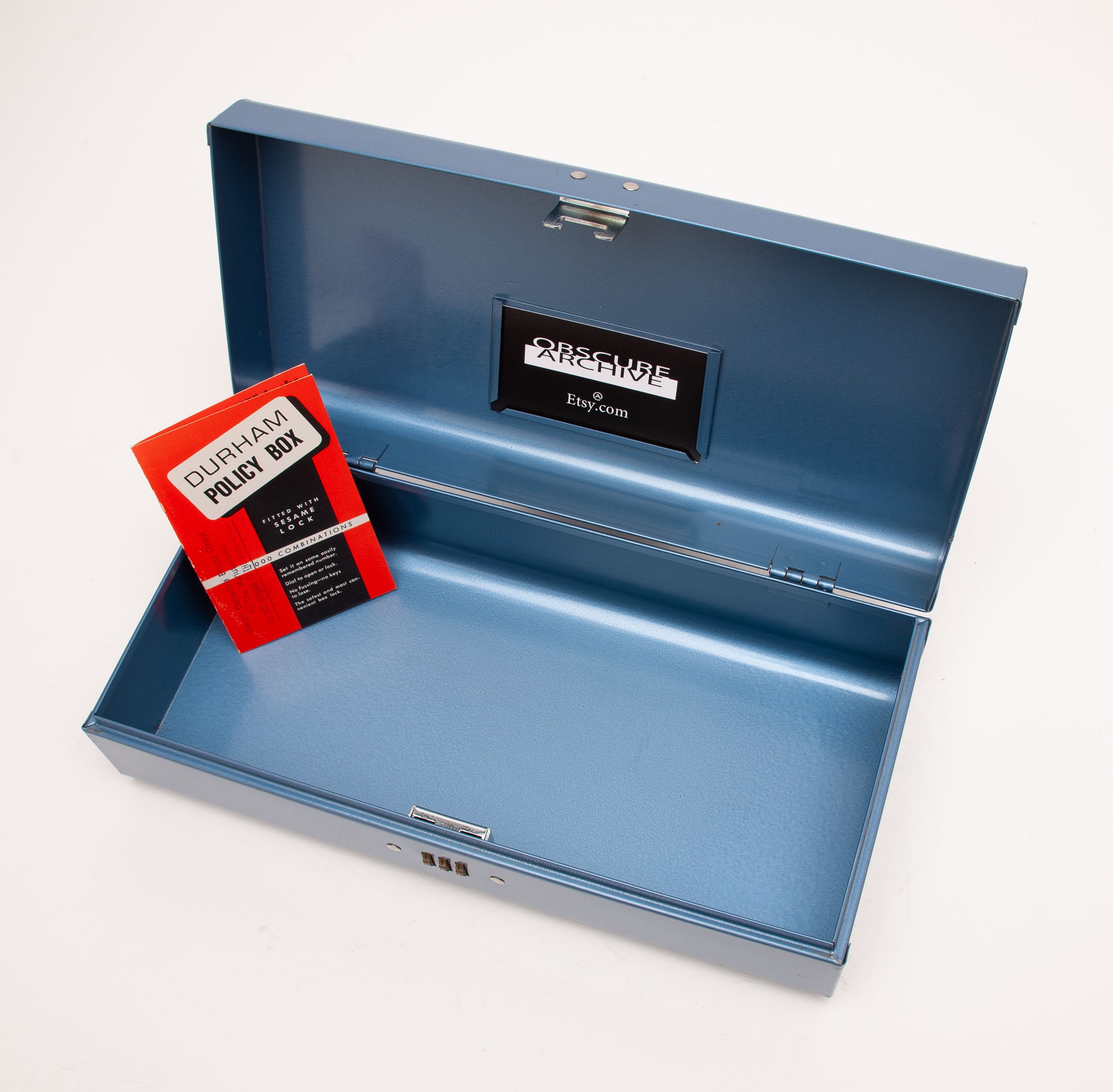 Vintage 60's Metal Document Box DURHAM POLICY BOX Etsy