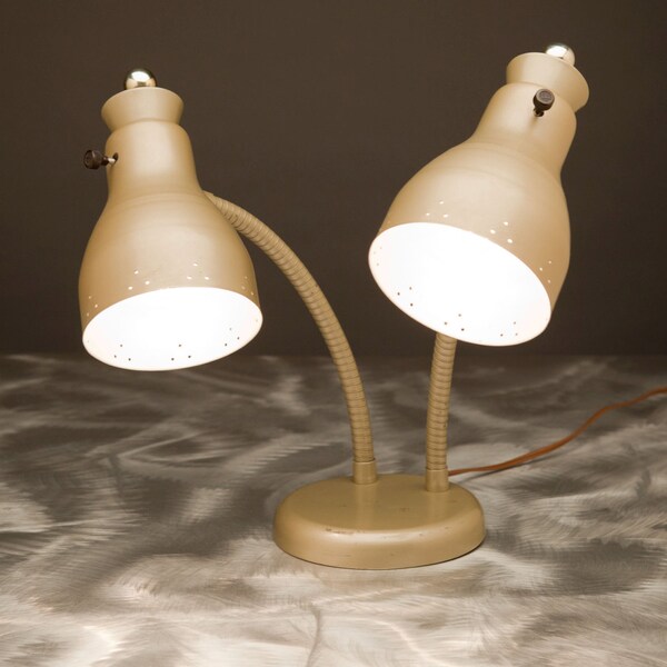 Twin Gooseneck Desk Lamp - Mid Century Modern - Beautiful Condition