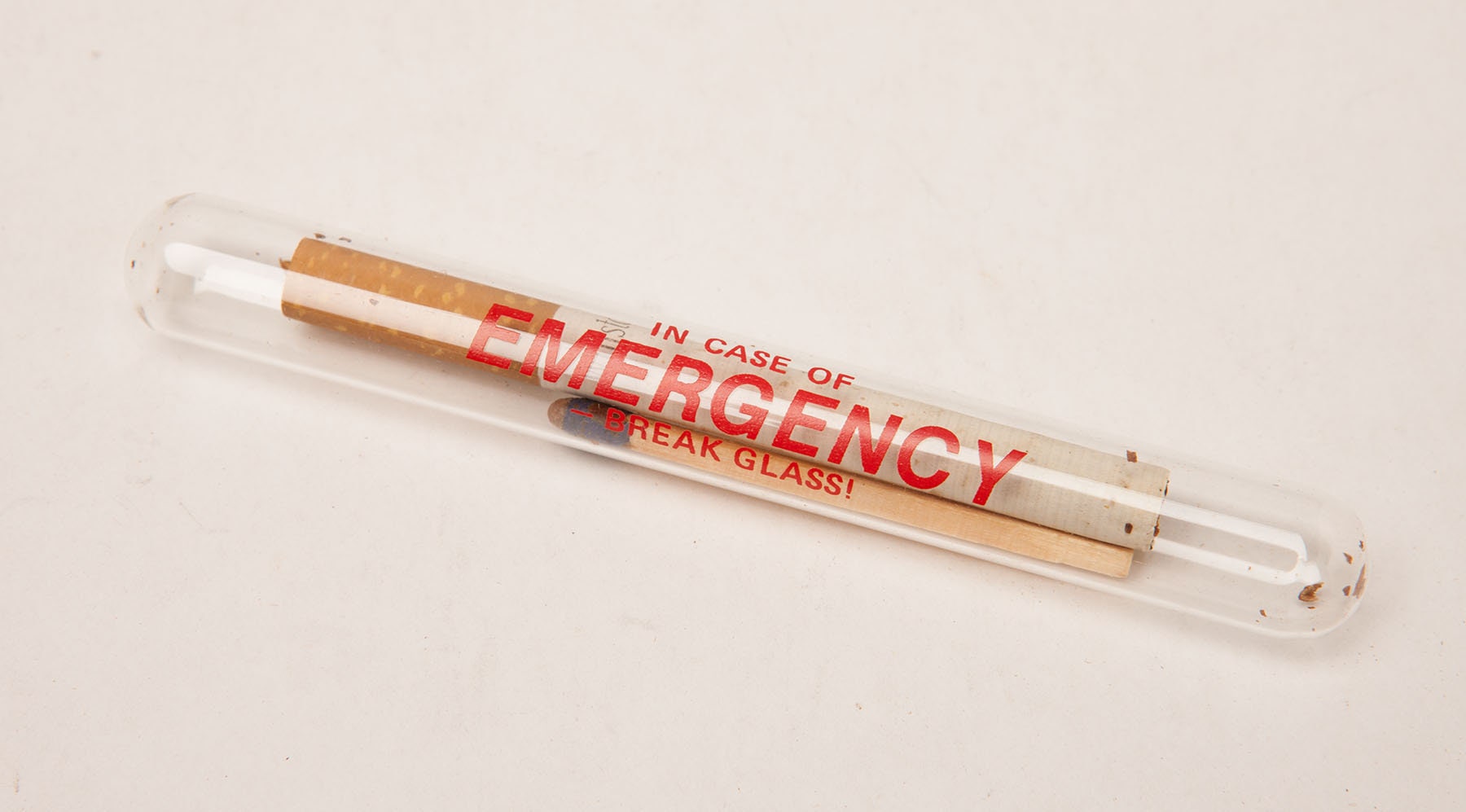 emergency cigarette EMERGENCY CIGARETTE With Match in Sealed Glass Tube - Souvenir of the  1970's - Winston Cigarette
