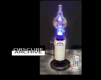 VACUUM TUBE Lamp - Very Large Ball Tube with Custom Multi Color LED Lighting - Industrial Lamp - Custom Steampunk Lamp