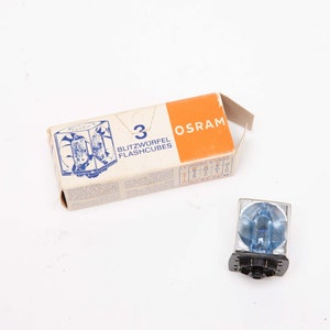 OSRAM Flash Cubes - Germany - 3 Cubes in the Original Box - 12 Flashes - Vintage Photography 1960&#39;s